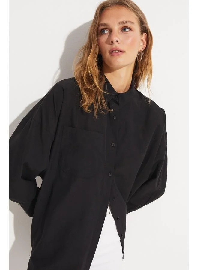 JUNE June Pocket Detailed Shirt Black