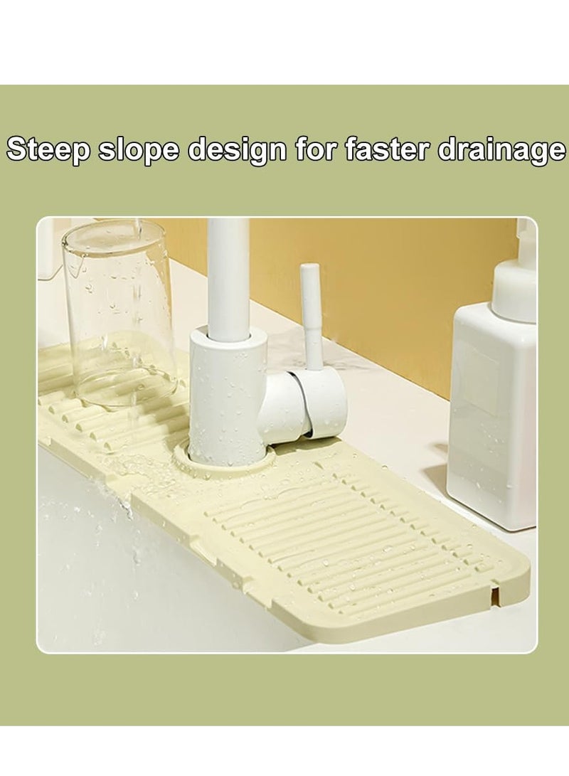 general Faucet Mat for Kitchen Sink, 2024 New Kitchen Sink Splash Guard Silicone Draining Mat Fast Drying Stone Sink Tray, Sink Protectors Sink Faucet Mat Splash Guard for Kitchen Bathroom Sink Area (1PCS) - Image 2