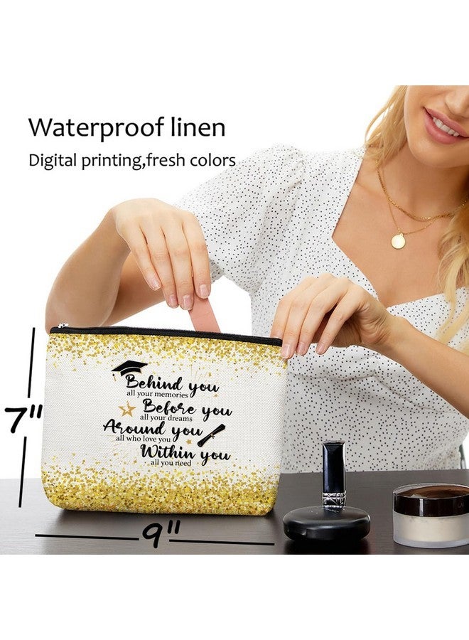 BLUE LEAVES Graduation 2024 Makeup Bag, Graduation Gifts Inspirational Congratulations Gift For Women Female Nurse Master Phd Senior High College Nursing Students Friend Sister, Graduate Cosmetic Bag  - Image 5