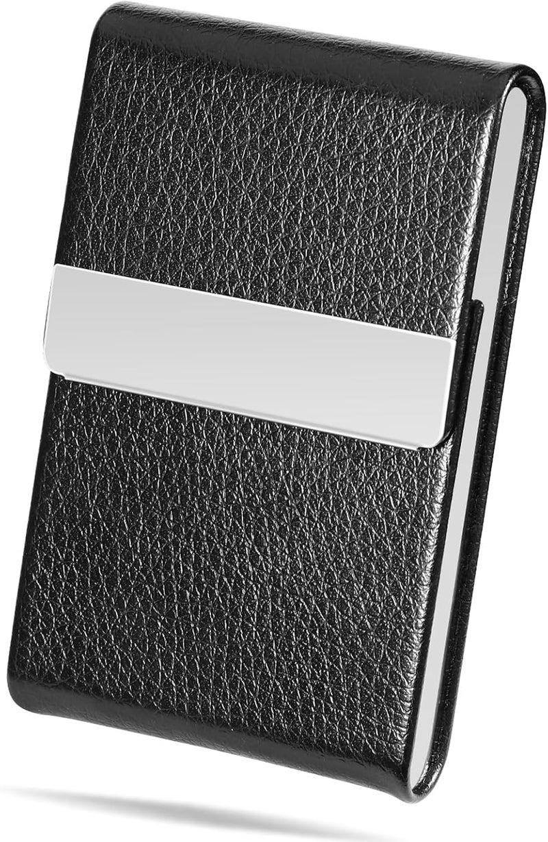 DMFLY Business Card Holder with Ultra Slim Design, Business Card Case with Premium PU Leather, Suit Pocket Metal Card Holder for Women/Men, Magnetic Closure Quick Access Cards, Small and Easy to Carry - Image 3