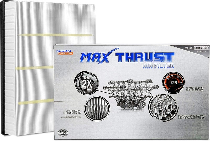 SPEARHEAD MPG Defense Max Thrust Engine Air Filter For All Mileage Vehicles, Fits Like OEM, Restores MPG & Acceleration (MT-755A) - Image 1