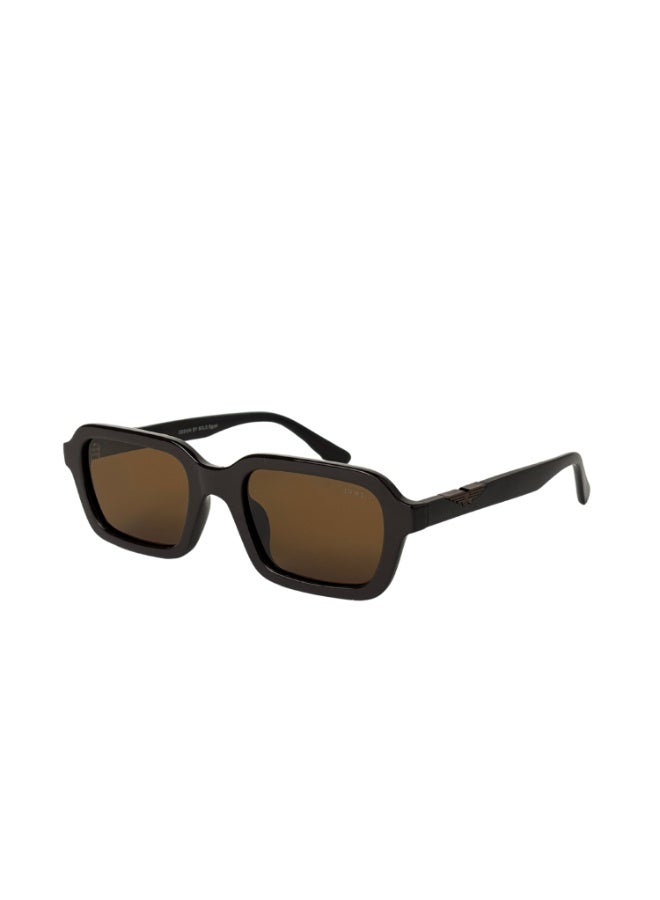 BOLD Edgr Rectangular Sunglasses For Unisex - Black Brown