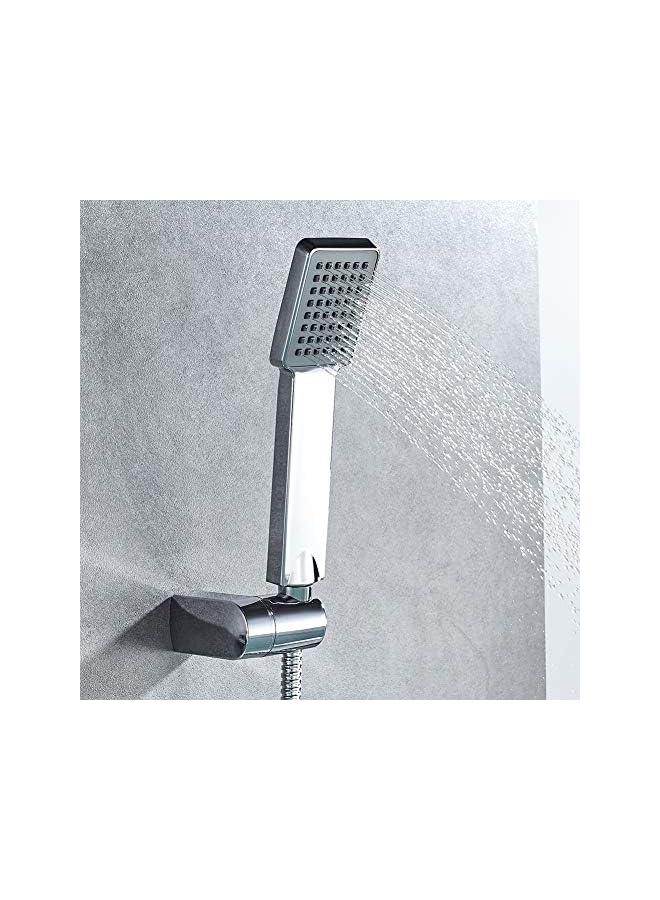 The Bros M20202 Shower Head, High Pressure Square Shower Heads, Universal Handheld Shower Head, Saving Shower Head, Rainfall Shower Head for Bath Taps, 1/2" Connection, Chrome - Image 3