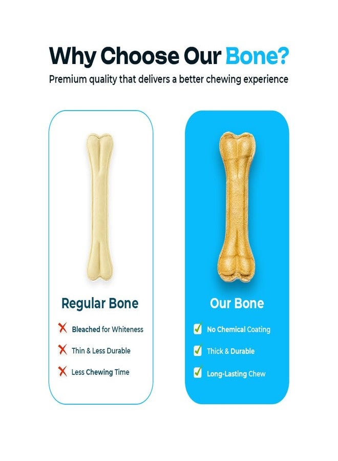 Peco Chomp Champ Premium Rawhide Dog Treats & Chew Bones for Dogs, 3 Inch, 400g Haddi Treat | Non-Bleached, Long-Lasting Dog Chew, High Protein & Low Fat, Natural Dental Chew for Small & Medium Breeds - Image 2