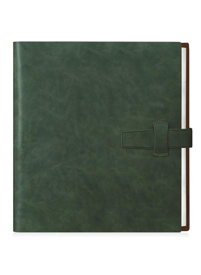 Artmag Photo Album 8x10 100 Photos, Thick Leather Cover Picture Album with 20 PCS Kraft Writing Paper Holds 100 Horizontal Photos for Family Wedding Anniversary (Dark Green) - Image 1