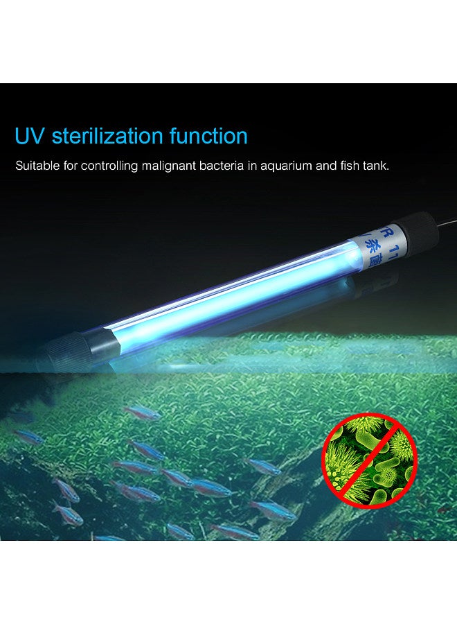 11W UV Light Sterilization Lamp Submersible Ultraviolet Sterilizer Water Disinfection for Aquarium Fish Tank Pond AC220-240V