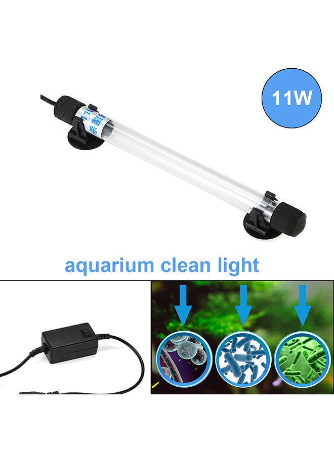 11W UV Light Sterilization Lamp Submersible Ultraviolet Sterilizer Water Disinfection for Aquarium Fish Tank Pond AC220-240V