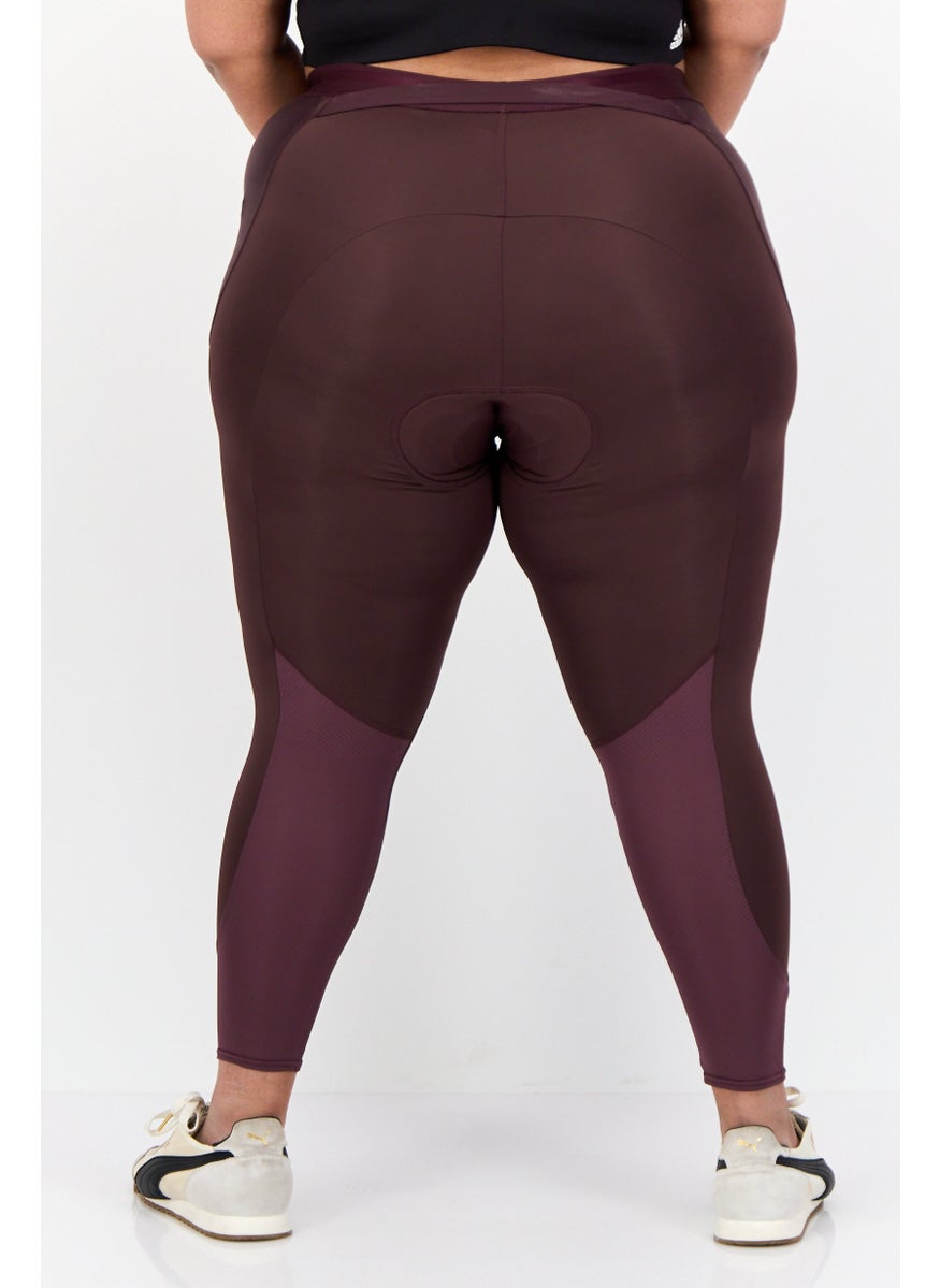 Adidas Women Plus Size Training Leggings, Dark Burgundy  - Image 3