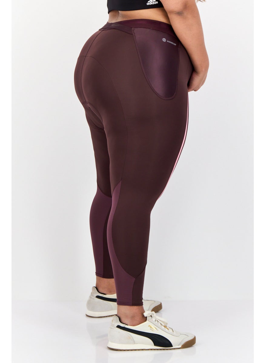 Adidas Women Plus Size Training Leggings, Dark Burgundy  - Image 2