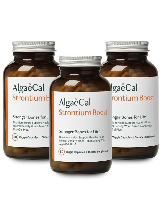 ALGAECAL - AlgaeCal - Strontium Boost, Natural Strontium Supplement for Bone Density Increase, Strontium Citrate 680 mg, Easy to Swallow for Bone Health & Bone Strength, Gluten Free-Save More with 3 Month Supply - Image 1