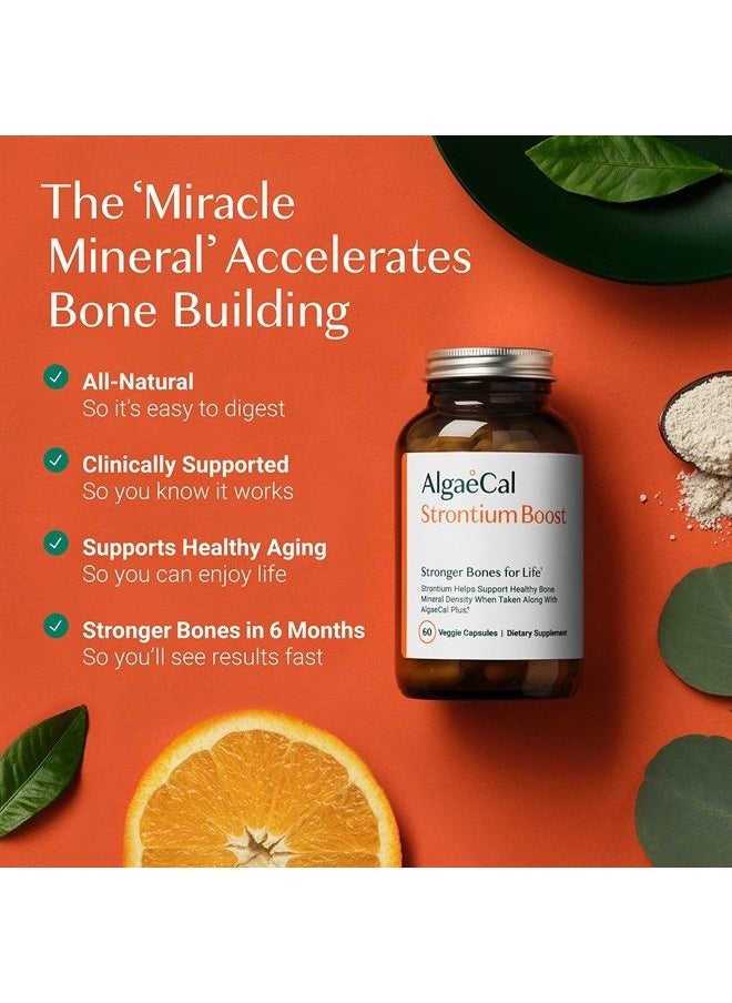 ALGAECAL - AlgaeCal - Strontium Boost, Natural Strontium Supplement for Bone Density Increase, Strontium Citrate 680 mg, Easy to Swallow for Bone Health & Bone Strength, Gluten Free-Save More with 3 Month Supply - Image 1