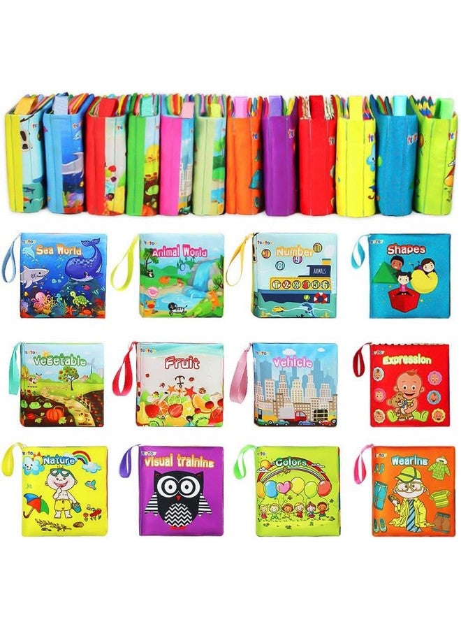 teytoy My First Soft Book, Nontoxic Fabric Baby Cloth Activity Crinkle Soft Books For Infants Boys And Girls Early Educational Toys (Pack Of 12) - Image 1