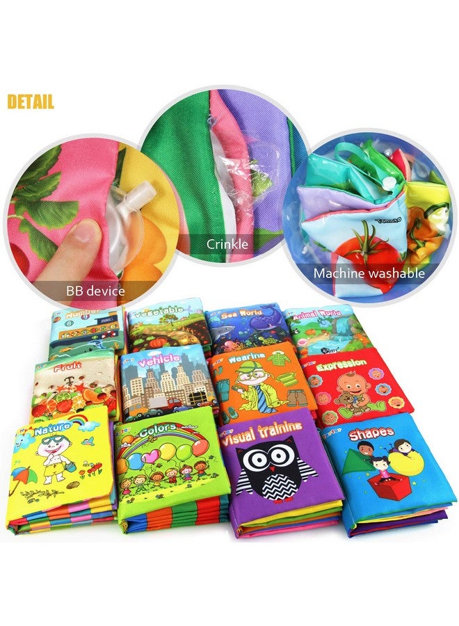 teytoy My First Soft Book, Nontoxic Fabric Baby Cloth Activity Crinkle Soft Books For Infants Boys And Girls Early Educational Toys (Pack Of 12) - Image 2