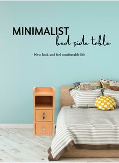 AFT Slim Minimalist Design Tall Nightstand /bedside Table / Mid Century Modern Design bedside table / Nightstand with 2 Drawers and Sturdy MDF Frame, Perfect for Modern Bedroom and living room Space, Ideal for small spaces, it combines functionality with style, offering storage without taking up much room. (Golden Beige) Arfan  - Image 2