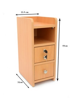 AFT Slim Minimalist Design Tall Nightstand /bedside Table / Mid Century Modern Design bedside table / Nightstand with 2 Drawers and Sturdy MDF Frame, Perfect for Modern Bedroom and living room Space, Ideal for small spaces, it combines functionality with style, offering storage without taking up much room. (Golden Beige) Arfan  - Image 4