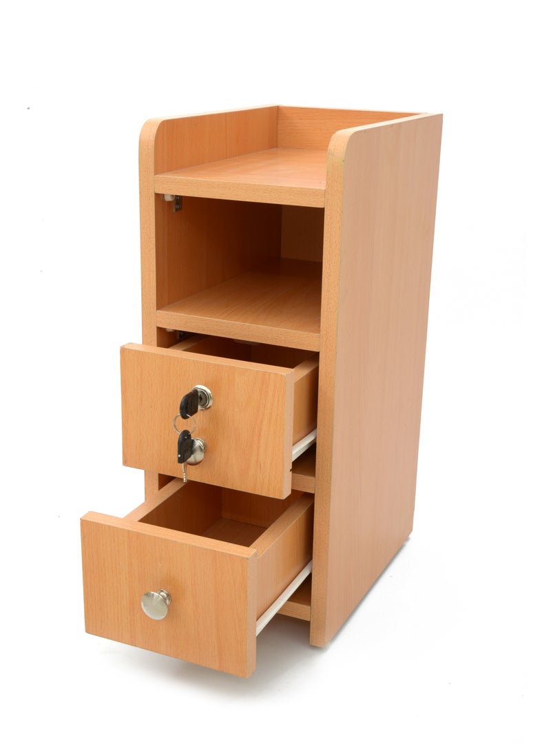 AFT - Slim Minimalist Design Tall Nightstand /bedside Table / Mid Century Modern Design bedside table / Nightstand with 2 Drawers and Sturdy MDF Frame, Perfect for Modern Bedroom and living room Space, Ideal for small spaces, it combines functionality with style, offering storage without taking up much room. (Golden Beige) Arfan - Image 1