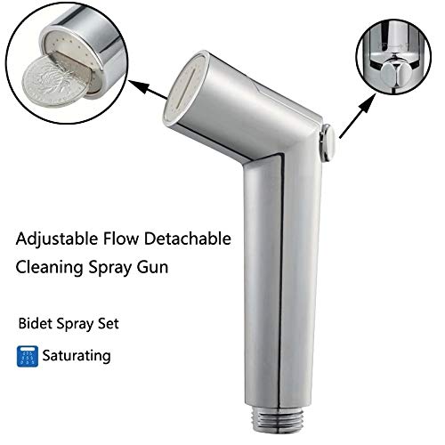 Bath Guru Flow Adjustable Health Faucet with Stainless Steel Flexible Hose/Shower Tube and Wall Hook - Image 4