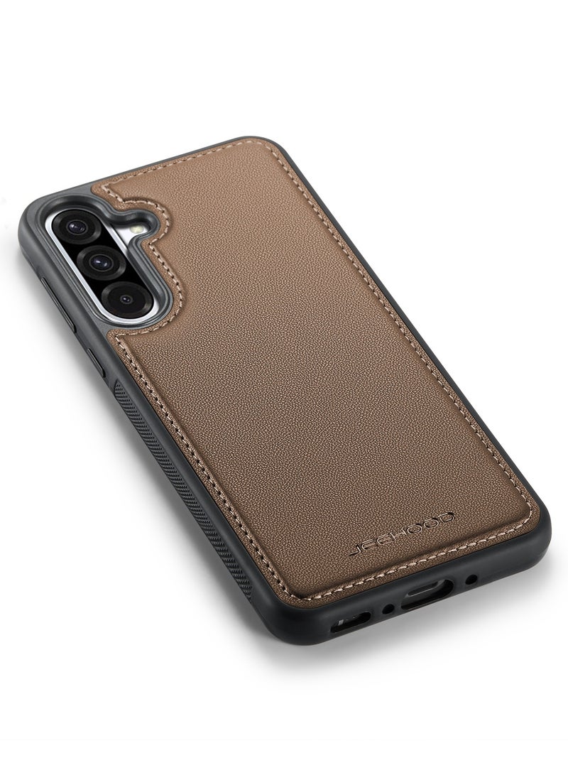 JEEHOOD Phone Case cover Luxury PU Leather Back Cover Cover  Compatible with  Samsung Galaxy A56 (Brown) - Image 2