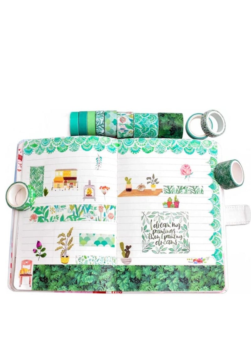 Y&D 12 Pcs Washi Tape Masking Scrapbooking Supplie Sticker Card Making Decorative Kid Colored Pattern Craft Solid Stationary DIY Decor, Scrapbook, Planner Bullet Journal Wide Gift Wrapping  - Image 3