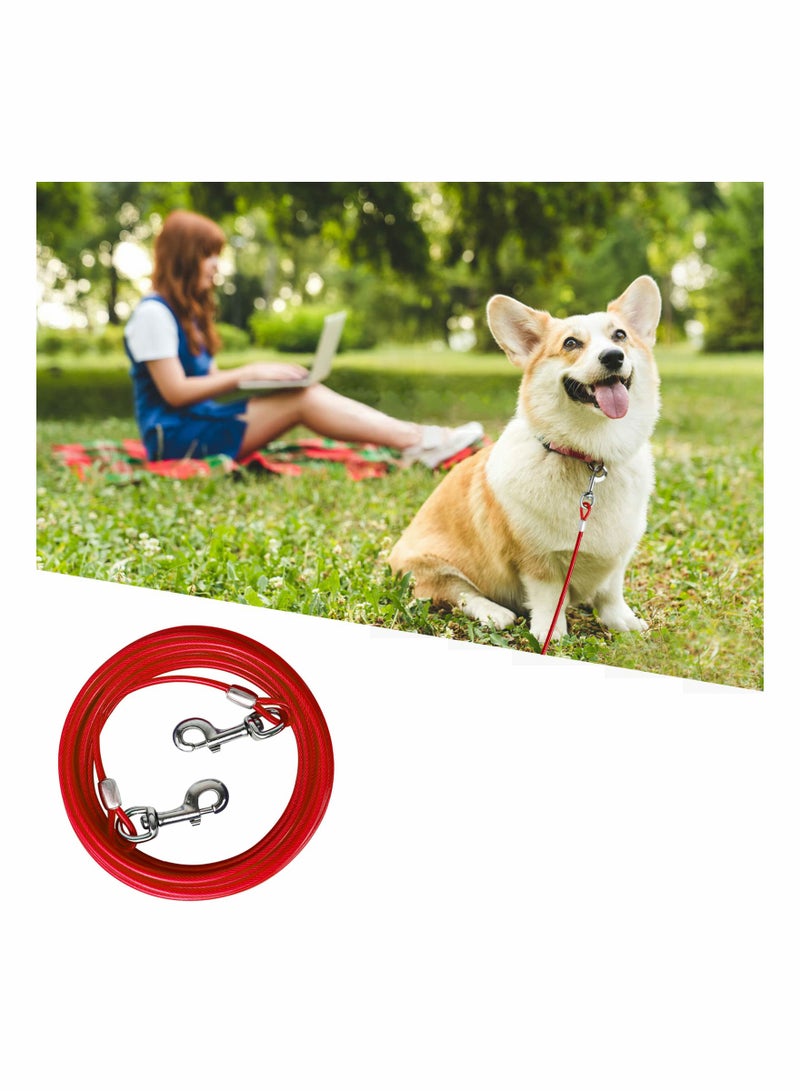 Heavy Duty 10FT Dog Tie Out Cable with Durable Clips for Large Dogs Up to 165lbs Ideal for Yard or Outdoor Use - Image 1