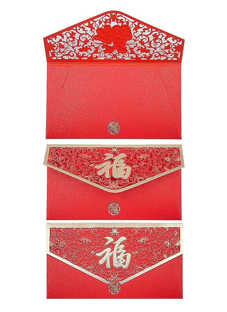 SYOSI Chinese New Year Red Envelope Spring Festival Hong Bao Card Envelopes Dragon Year Lucky Money Envelopes Chinese Red Gift Card Envelopes for 2024 New Year Spring Festival Wedding Office10 Pack  - Image 5