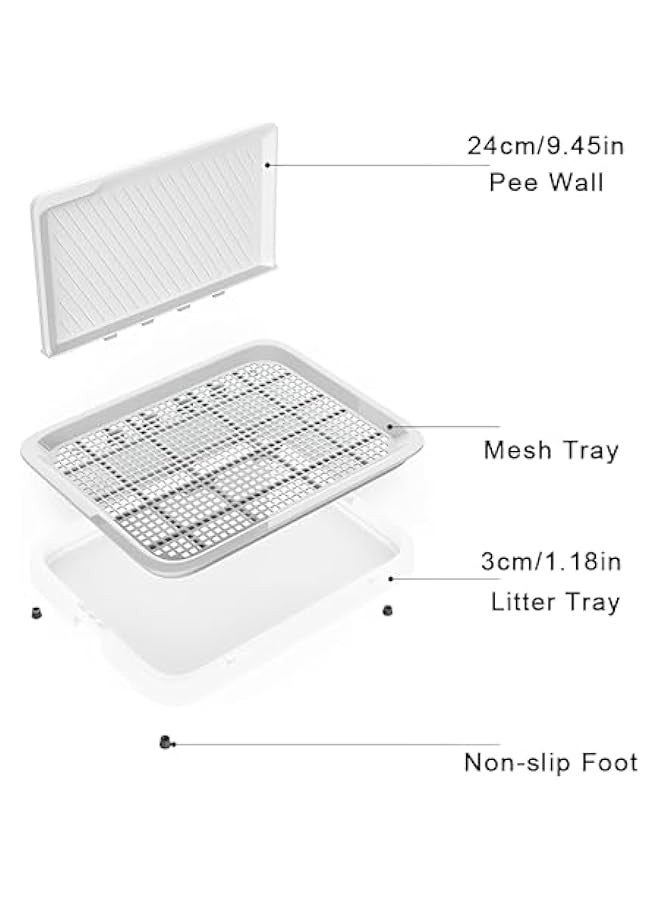 Beauenty Pee Pad Holder for Dogs, 19.69X15.35 Dog Potty Tray with Raised Edge, Indoor Dog Litter Box for Small to Large Pets, Eco-Friendly & Easy to Clean - Image 3