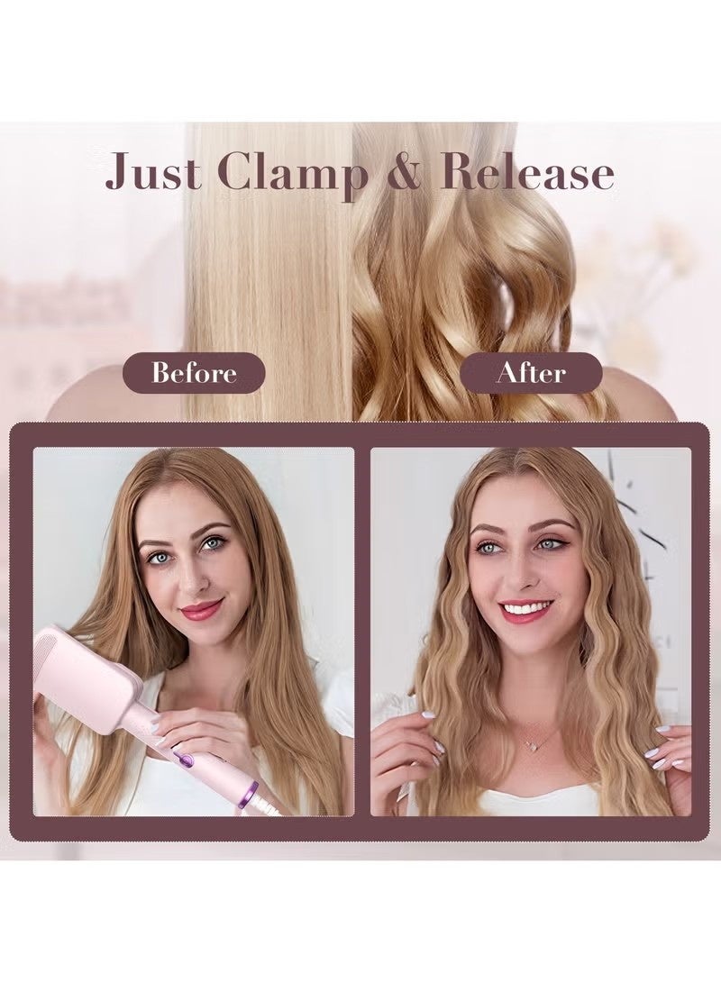 PANDA JOJO 32MM Ceramic Curling Wand - 3 Barrel Beach Wave Hair Curler with Adjustable Temp (160°C-220°C), Anti-Scald Design & Travel Lock | Frizz-Free Waves for All Hair Types | Pink - Image 5