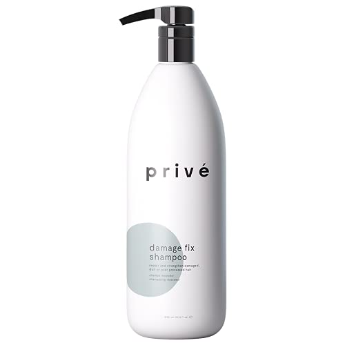 PRIVE Privé Damage Fix Hair Shampoo for Women & Men - Sulfate-Free Repair Shampoo for Damaged Hair - Strengthening & Moisturizing Formula for Dry, Dull & Over-Processed Strands (33.8 oz) - Image 1