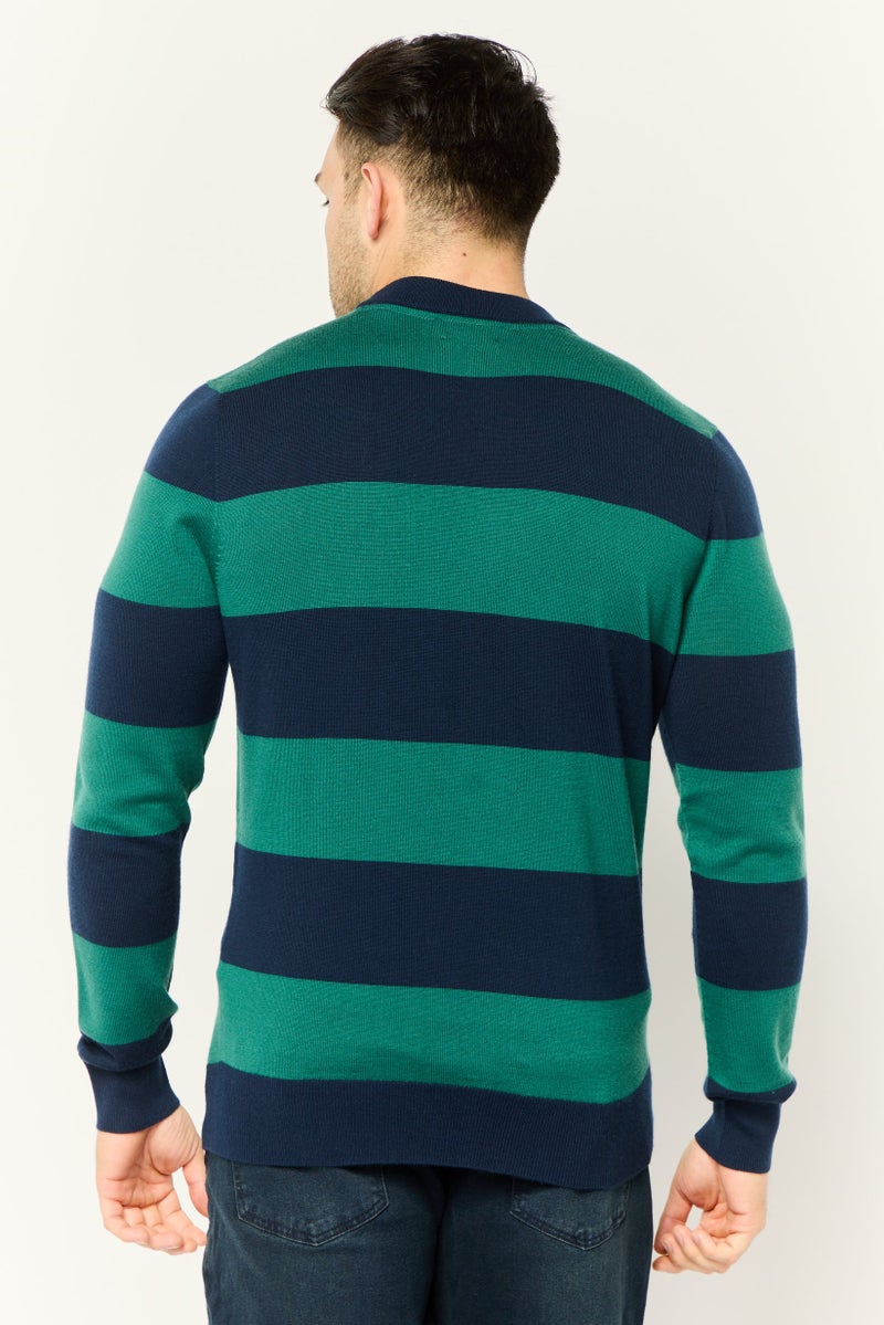 ESPRIT Men Crew Neck Long Sleeves Stripe Sweater, Multicolor - Image 4