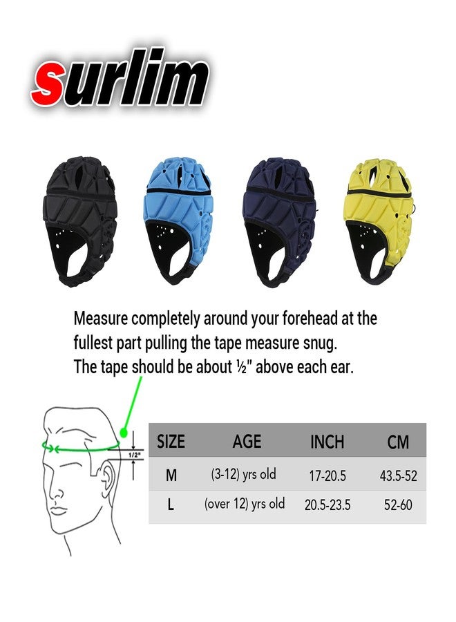 Surlim Soft Helmet for Flag Football Scrum Cap Soft Shell Helmet Rugby Headgear for Youth Adults (Navy Blue, Large) - Image 2
