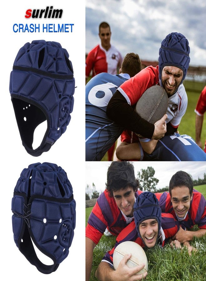 Surlim Soft Helmet for Flag Football Scrum Cap Soft Shell Helmet Rugby Headgear for Youth Adults (Navy Blue, Large) - Image 5