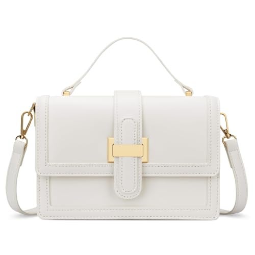 KKXIU Cream Designer Crossbody Bags - Purses for Women Vegan Leather Purses and Handbags Shoulder Top Handle Bag - Image 1