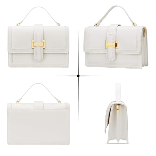 KKXIU Cream Designer Crossbody Bags - Purses for Women Vegan Leather Purses and Handbags Shoulder Top Handle Bag - Image 4