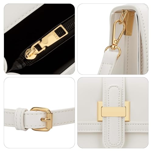 KKXIU Cream Designer Crossbody Bags - Purses for Women Vegan Leather Purses and Handbags Shoulder Top Handle Bag - Image 5