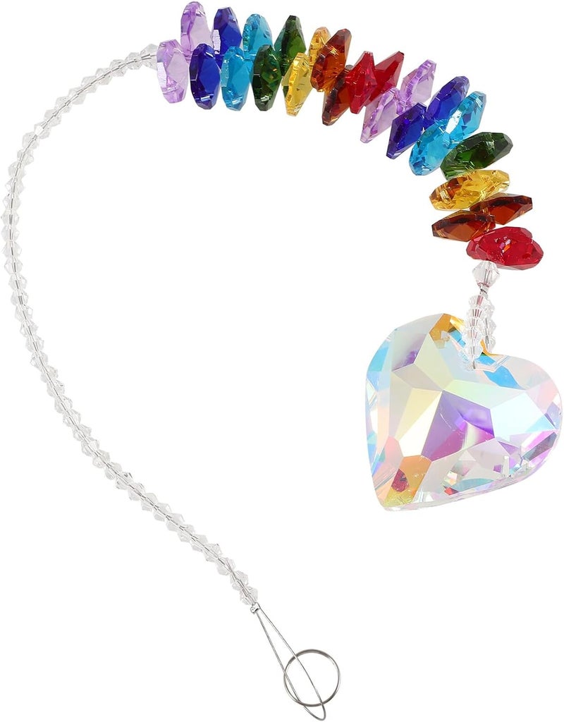 Heart-Shaped Crystal Hanging Sun Catcher for Windows and Garden, Prism Pendant Outdoor Window Decor, Heart Ornament Gift for Women - Image 1