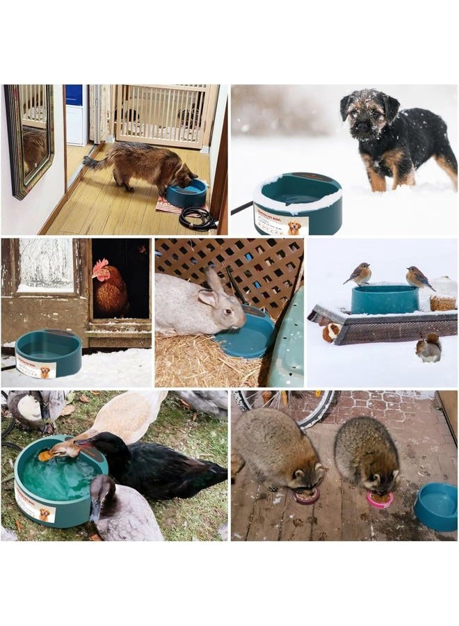 NAMSAN Heated Pet Bowl Outdoor Heated Dog Water Bowl Thermal-Bowl Livestock Heating Dish Provide Drinkable Water in Sub-Freezing Temperature for Cats, Chickens, Squirrels - Image 2