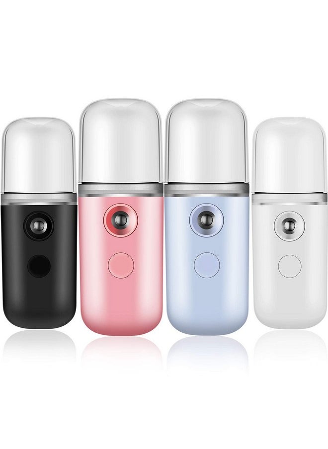 Mudder - 4 Pieces Nano Facial Sprayer Mini Facial Steamer Face Mist Steamer Mini Handy Mist Sprayer Usb Rechargeable Nano Facial Mister For Daily Makeup (Black Red Blue White) - Image 1