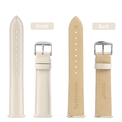 TStrap Leather Watch Bands for Moonswatch - Beige Watch Strap Compatible with Omega x Swatch Moonwatch - 20mm Quick Release Watch Band Replacement for Moonswatch Speedmaster - Image 2