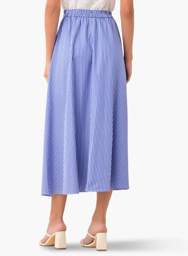 تواكستريمز تنورة ماكسي مخططة بقصة - مع جيوب - Image 3