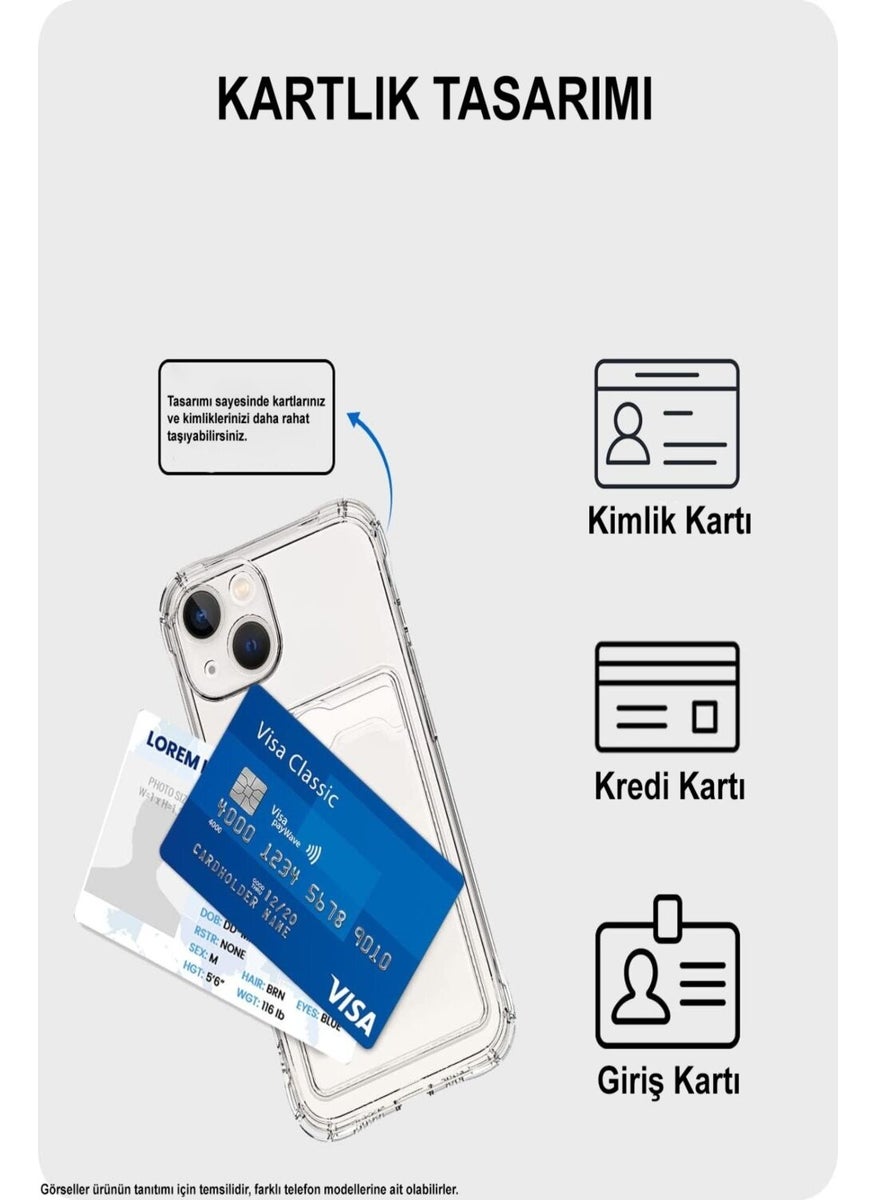 Realme C15 Setra Transparent Silicone Case with Camera Protection and Card Holder