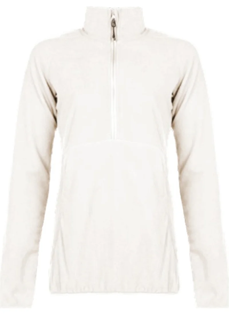 QUIKSILVER White Women's Zippered Fleece Sweatshirt ERJFT03112 Cascade Hz