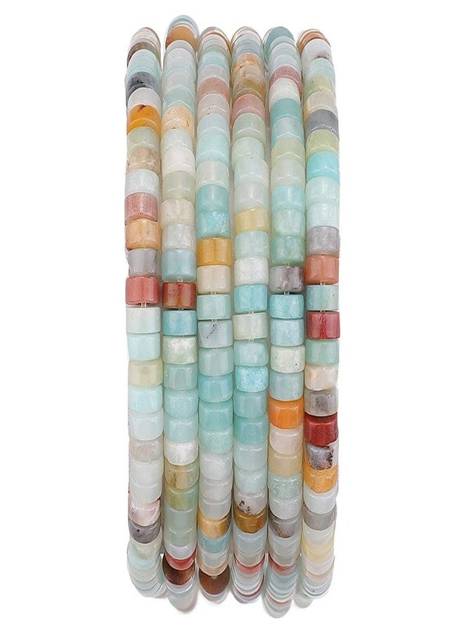 BEADIA Natural Amazonite Spacer Beads Caps Loose Semi Gemstone for Beading Jewelry Making 4mmx2mm 38cm - Image 1