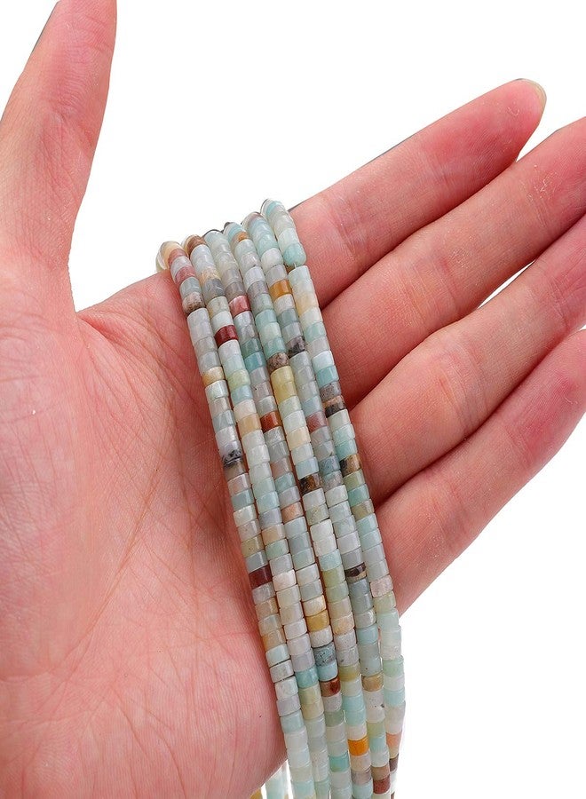 BEADIA Natural Amazonite Spacer Beads Caps Loose Semi Gemstone for Beading Jewelry Making 4mmx2mm 38cm - Image 2