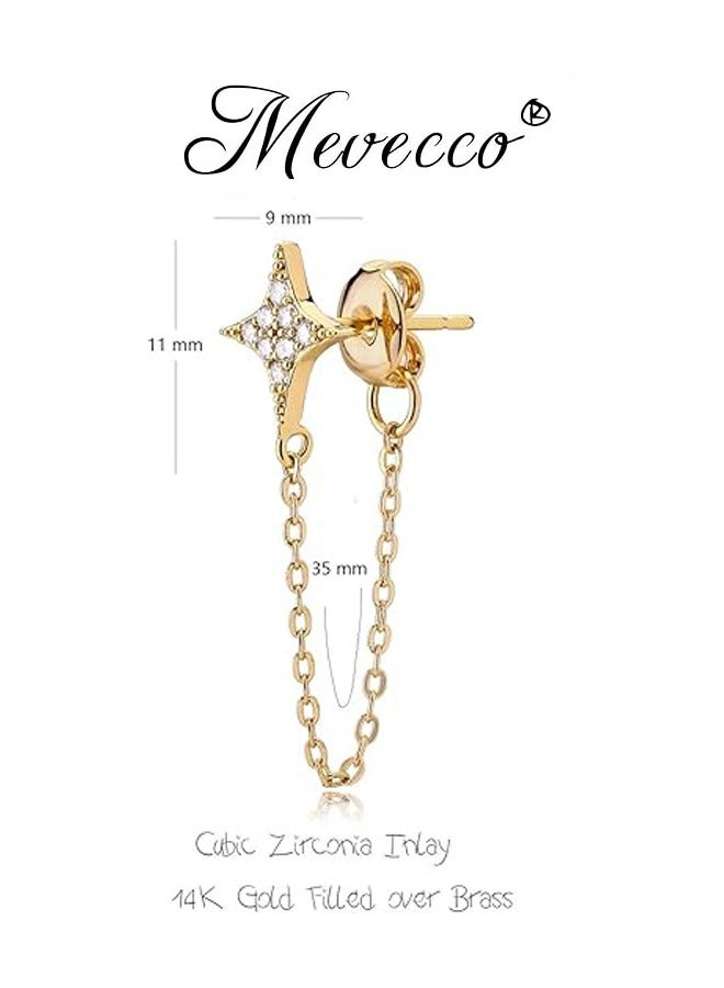 Mevecco Women Huggie Hoop Earrings Gold Ear Stud Cuff 14K Gold Filled Small Boho Beach Simple Delicate Handmade Hypoallergenic Jewelry Gift - Image 4