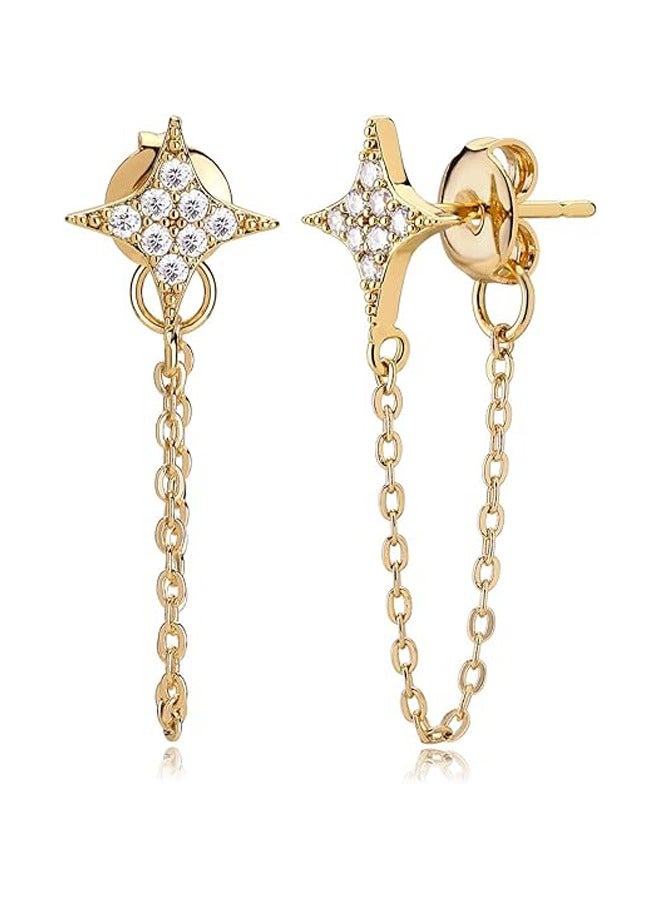 Mevecco Women Huggie Hoop Earrings Gold Ear Stud Cuff 14K Gold Filled Small Boho Beach Simple Delicate Handmade Hypoallergenic Jewelry Gift - Image 1