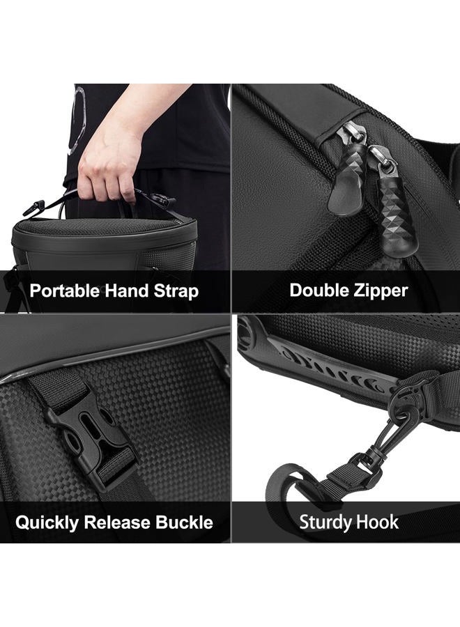 Mosiso Motorcycle Tail Bag Multifunctional Waterproof Polyester Storage Saddle Bag, 10L Outdoor Sports Motorbike Rear Seat Light Tank Bag Tool Carry Bag with Shoulder Strap, Black - Image 3