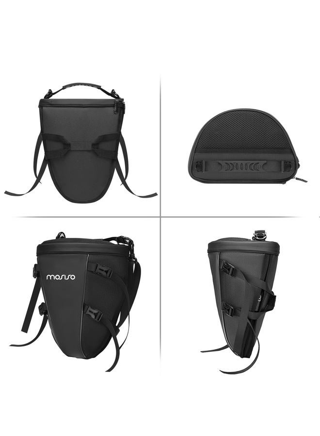 Mosiso Motorcycle Tail Bag Multifunctional Waterproof Polyester Storage Saddle Bag, 10L Outdoor Sports Motorbike Rear Seat Light Tank Bag Tool Carry Bag with Shoulder Strap, Black - Image 4