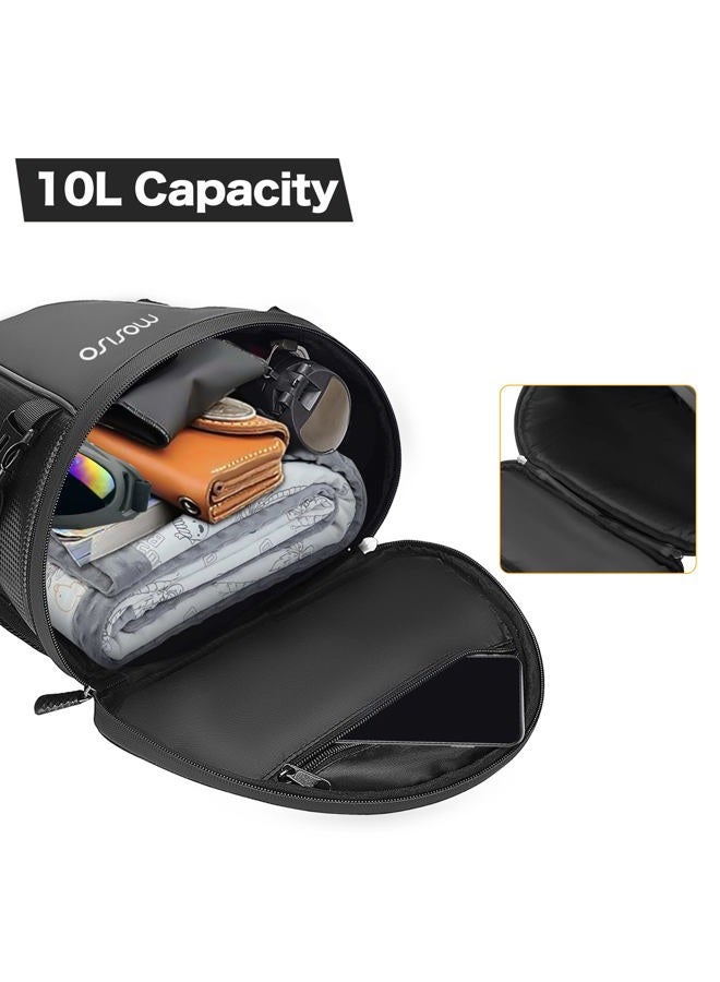 Mosiso Motorcycle Tail Bag Multifunctional Waterproof Polyester Storage Saddle Bag, 10L Outdoor Sports Motorbike Rear Seat Light Tank Bag Tool Carry Bag with Shoulder Strap, Black - Image 2