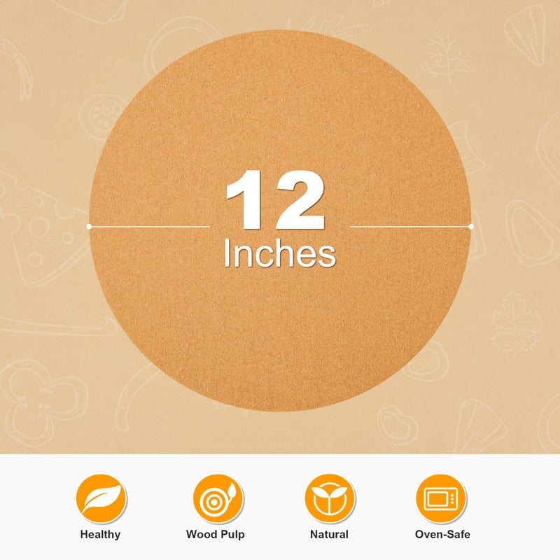 SMARTAKE 200 Pcs Unbleached Parchment Paper Baking Sheets Round, 12 Inches Non-Stick Precut Baking Parchment, for Baking Grilling Air Fryer Steaming Bread Cup Cake Cookie and More - Image 2