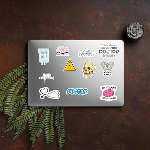D2C Medical & Nursing Vinyl Stickers Pack of 56 - Waterproof Doctor Nurse Healthcare Theme Laptop Stickers for Students, Professionals & Gifts - Image 2